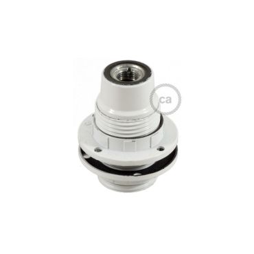 Creative Cables - Bakeliet E14 Fitting voor lampenkap met 2 schroefringen - Ø 2,8 x 5,5 cm - wit