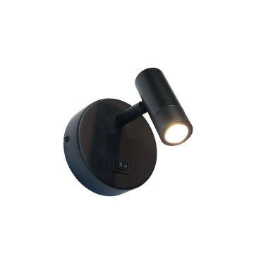 Artdelight Simply - wandlamp met schakelaar - 11,5 x 8 x 10  - 3W LED incl. - zwart