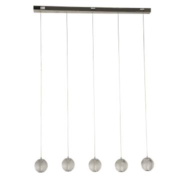 Searchlight Allure - hanglamp - 100 x 150 cm - 21W dimbare LED incl. - chroom en transparant