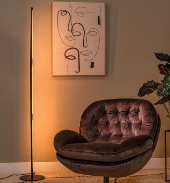 Lucide Finan - vloerlamp - Ø 25 x 170 cm - 3 stap dimmer - 30W dimbare LED incl. - zwart
