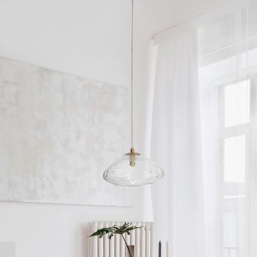 Nova Luce King - hanglamp - Ø 26 x 200 cm - goud en transparant