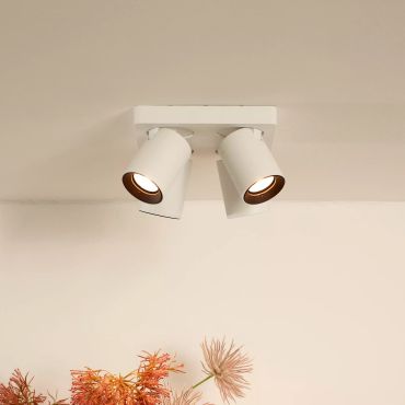 Lucide Nigel - opbouwspot - 20 x 20 x 11,3 cm - 4 x 5W dimbaar incl. - dim to warm - wit