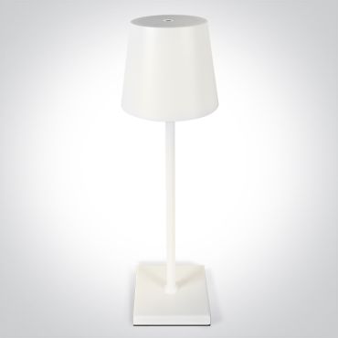 ONE Light Portable Trendy Light - oplaadbare tafellamp - Ø 11 x 38 cm - 3,5W dimbare LED incl. - RGB - IP54 - wit