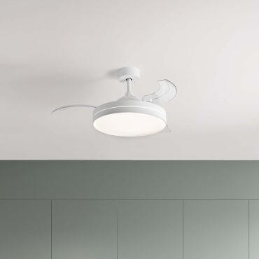 Nova Luce Nevma - plafondventilator met licht en afstandsbediening - Ø 107 x 49 cm - 36W LED incl. - mat wit