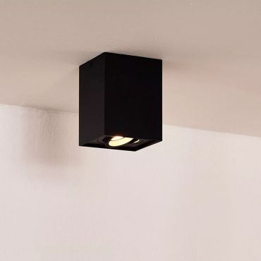 Lucide Tube - plafondspot - 9 x 9 x 12 cm - zwart