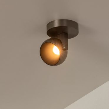 Lucide Esfera - opbouwspot - Ø 11,2 x 10,1 cm - 10W dimbare LED incl. - grijs ijzer