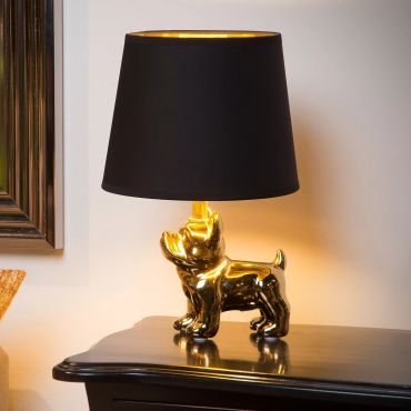 Lucide Extravaganza Sir Winston - tafellamp - Ø 21 x 31,5 cm - zwart en goud