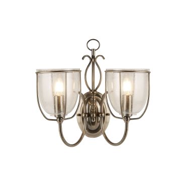 Searchlight Silhouette - wandverlichting met trekschakelaar - 35 x 34 cm - antiek messing