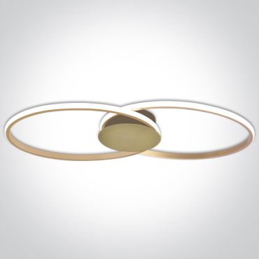 ONE Light Decorative - plafondverlichting - 71 x 6 cm - 40W dimbare LED incl. - champagne