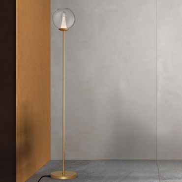 Nova Luce Galeo - vloerlamp - Ø 22 x 162 cm - 7W dimbare LED incl. - zandgoud
