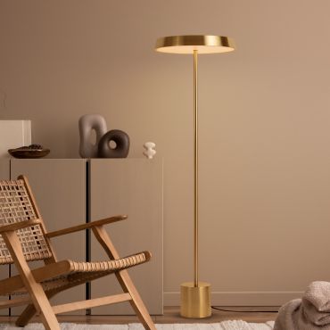 Nova Luce Vetro - vloerlamp - Ø 40 x 136 cm - 33W  LED incl. - satijn goud
