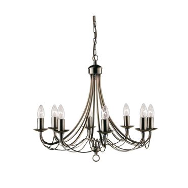 Searchlight Maypole - luster - Ø 60 x 100 cm - antiek messing