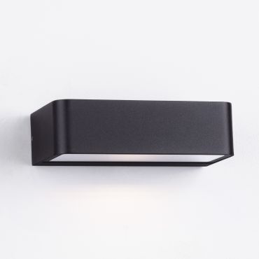 Nova Luce Videno - buiten wandverlichting op zonne-energie - 20 x 5,5 x 10,3 cm - 2W LED incl. - IP65 - donker antraciet