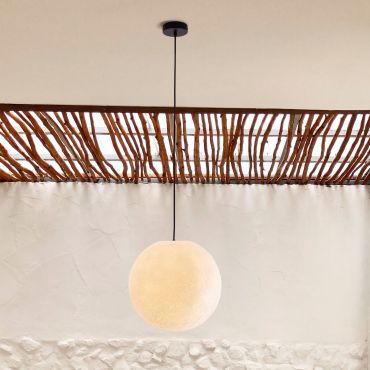Nova Luce Moon - buiten hanglamp - Ø 40 x 200 cm - IP65 - wit en zwart