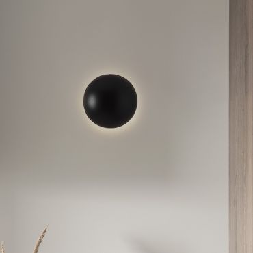 Nova Luce Iona - wandlamp - Ø 12,5 x 5 cm - 3W LED incl. - zandzwart