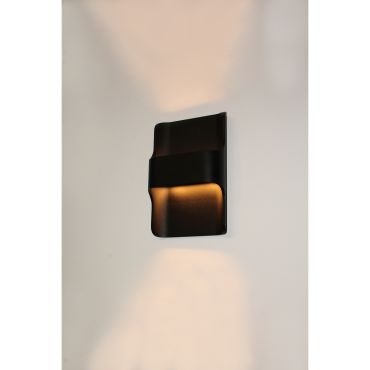 Artdelight Dallas - wandlamp - 16 x 7,8 x 24 cm - 2 x 8W dimbare LED incl. - IP65 - zwart
