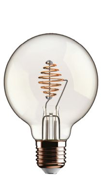 Daylight Italia Spiral Beauty LED lamp - Ø 12,5 x 17,8 cm - E27 - 4,5W dimbaar - 2700K - transparant