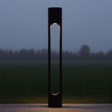 Nova Luce Ellery - tuinpaal - Ø 8 x 60 cm - 12W LED incl. - IP65 - zandzwart
