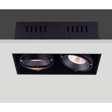 Artdelight Trofa - inbouwspot 2L - 195 x 95 mm, 197 x 97 mm inbouwmaat - zwart