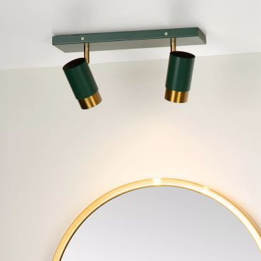 Lucide Floris - opbouwspot - 35 x 10,9 x 12,5 cm - groen en messing