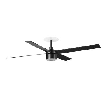 Faro Rudder Tek 4 L - plafondventilator met licht en inbouwrozet - Ø 132 cm - mat zwart - 2700K