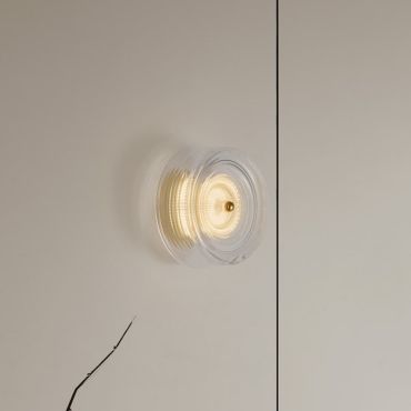 Nova Luce Keros - wandlamp - Ø 16 x 9,6 cm - 6W LED incl. - platina goud