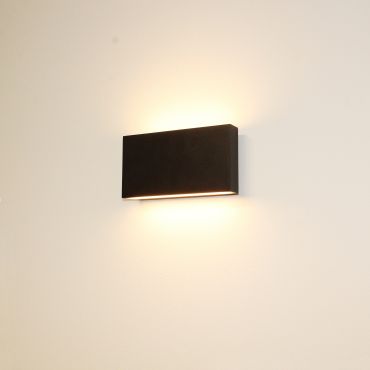 Artdelight Box - wandlamp - 17 x 9 x 4 cm - 2 x 6,5W dimbare LED incl. - IP54 - zwart