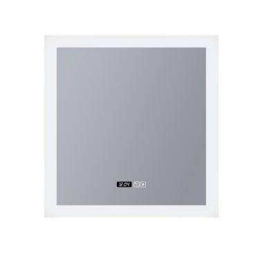 Searchlight - spiegellamp met verlichting en digitale klok - 60 x 60 cm - 38W dimbare LED incl - IP44 - wit
