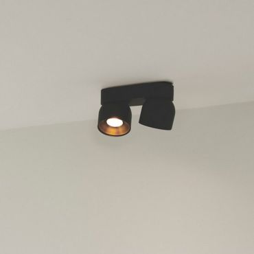 Nordlux Pitcher - opbouwspot - 24 x 10 x 11,6 cm - zwart en goud
