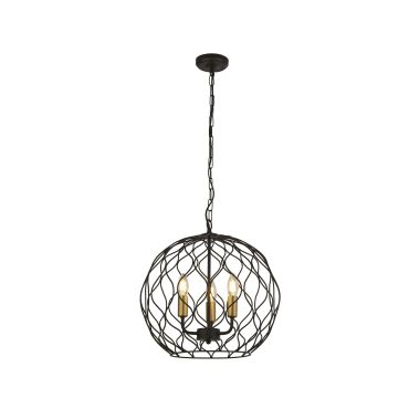 Searchlight Finesse - hanglamp - Ø 41 x 94 cm - mat zwart