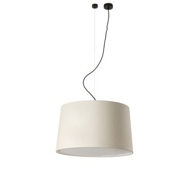 Faro Windsor D - hanglamp - Ø 64 x 37,5 cm - mat zwart en linnen