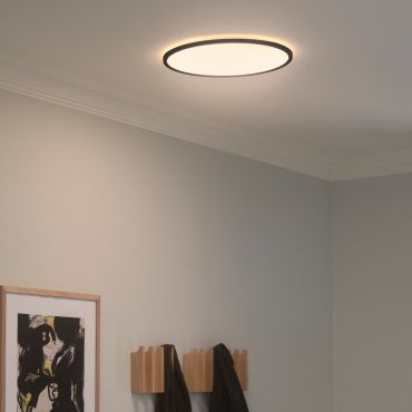 Nordlux Oja 42 - plafondverlichting - Ø 42,4 x 2,3 cm - 24W dimbare LED incl. (3000K/4000K) - IP54 - zwart
