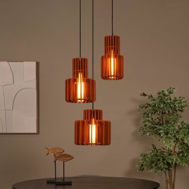 Lucide Rollo - hanglamp - Ø 50 x 150 cm - terracotta