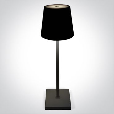 ONE Light Portable Trendy Light - oplaadbare tafellamp - Ø 11 x 38 cm - 3,5W dim bare LED incl. - IP54 - zwart
