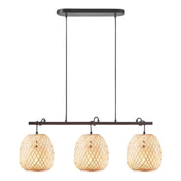 Nordlux Hisoka - hanglamp - 92 x 22 x 105 cm - lichtbruin en zwart