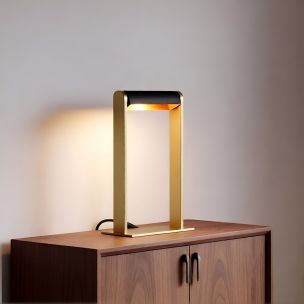 Lucide Loras - tafellamp - 18 x 9 x 32,5 cm - mat goud en zwart