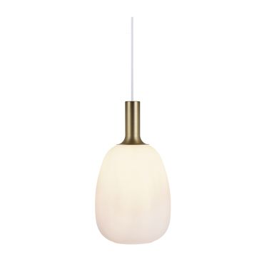 Nordlux Alton - hanglamp - Ø 23 x 343 cm - opaal wit en messing of zwart