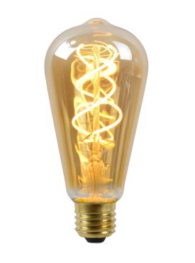Lucide LED filament lamp - Ø 6,4 x 14,6 cm - E27 - 5W dimbaar - 2200K - amber