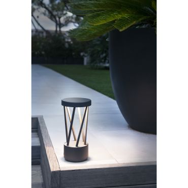 Faro Twist - tuinpaal - Ø 14,5 x 30 cm - 10W LED incl. - IP65 - donkergrijs