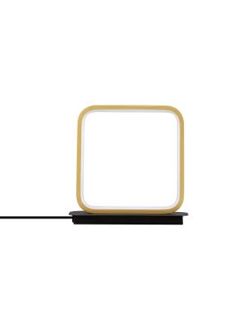 Nova Luce Imar - tafellamp met snoerschakelaar - 22 x 22 x 8 cm - 13W LED incl. - zandzwart en goud