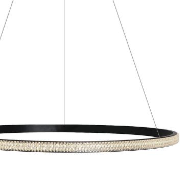 ONE Light Crystal Swirl - hanglamp - Ø 62 x 120 cm - 20W LED incl. - zwart