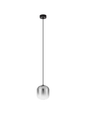 Nova Luce Aelia - hanglamp - Ø 14 x 150 cm - 3W LED incl. - mat zwart en rokerig grijs
