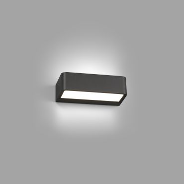 Faro Takua - wandverlichting - 20 x 10,3 x 5,5 cm - 10W LED incl. - IP65 - donkergrijs