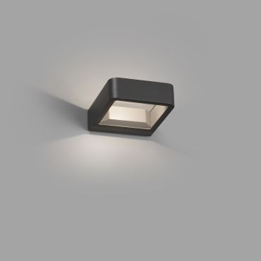 Faro Axel - wandverlichting - 12 x 4 x 14 cm - 6W LED incl. - IP65 - donkergrijs