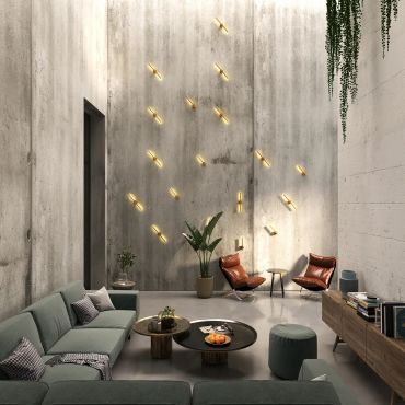 Maxlight Merano - wandlamp - 8 x 6 x 27,5 cm - 6W LED incl. - goud