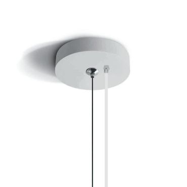 ONE Light Bowl Shade Pendant - hanglamp - Ø 50 x 185 cm - wit en messing