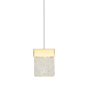 Maxlight Vetro - hanglamp - 13 x 13 x 180 cm - 4,5W dimbare LED incl. - goud