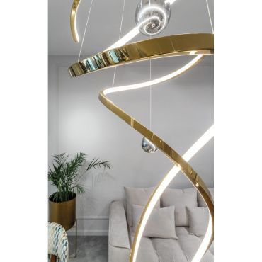 Maxlight Ritz - hanglamp - Ø 60 x 300 cm - 100W LED incl. - goud
