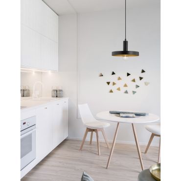 Nova Luce Garni - hanglamp - Ø 25 x 120 cm - zwart en goud