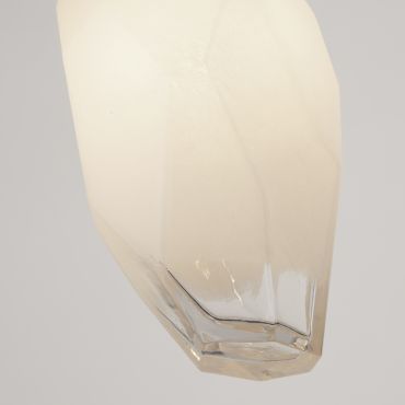 Searchlight Rocky - hanglamp - Ø 11 x 120 cm - satijn messing en wit